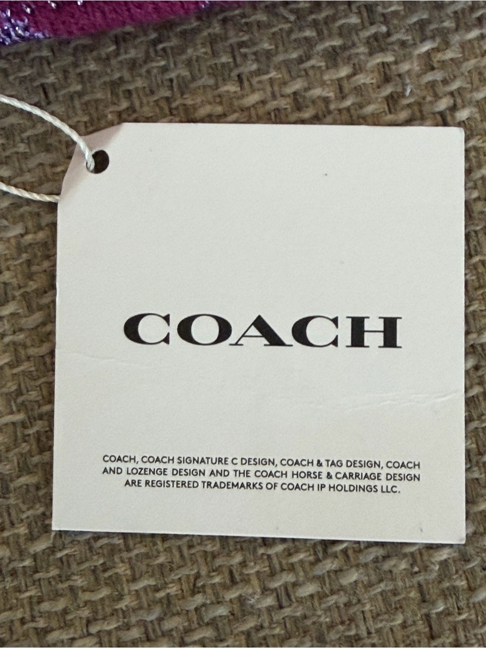 NWT - COACH Women's Deep Plum Metallic Signature C Beanie Hat & Gloves Set - Picture 6 of 8
